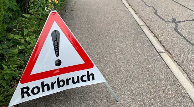 Wasserunterbruch im Bereich Kirchplatz in Zofingen